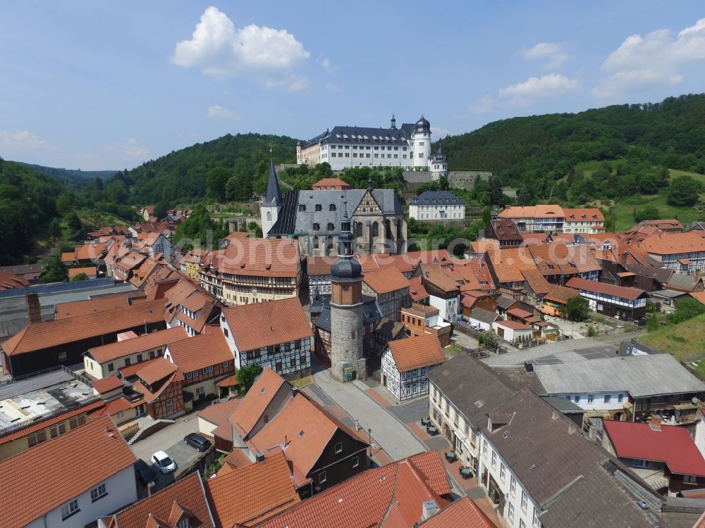 Aerial image Stolberg (Harz) - The city center in the downtown area in Stolberg (Harz) in the state Saxony-Anhalt, Germany