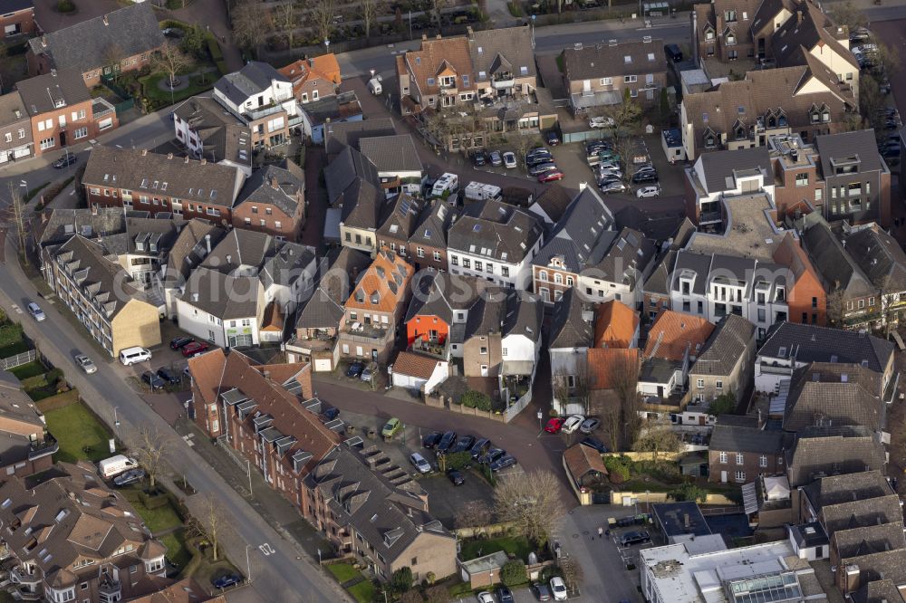 Aerial photograph Straelen - The city center in the downtown area on street Nordwall in Straelen in the state North Rhine-Westphalia, Germany