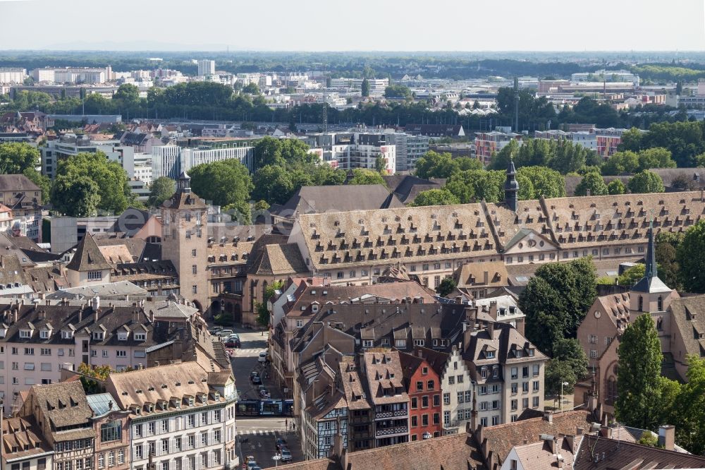 Strasbourg - Straßburg from above - The city center in the downtown area in Strasbourg in Grand Est, France