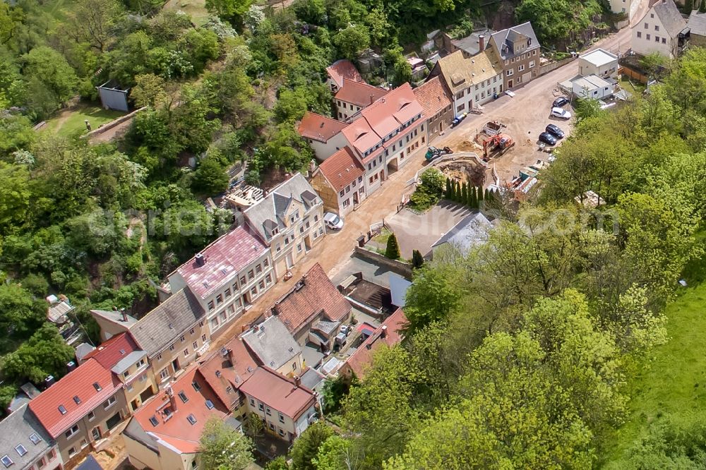 Leisnig from the bird's eye view: The city center in the downtown area Strasse Am Schlossberg in Leisnig in the state Saxony, Germany