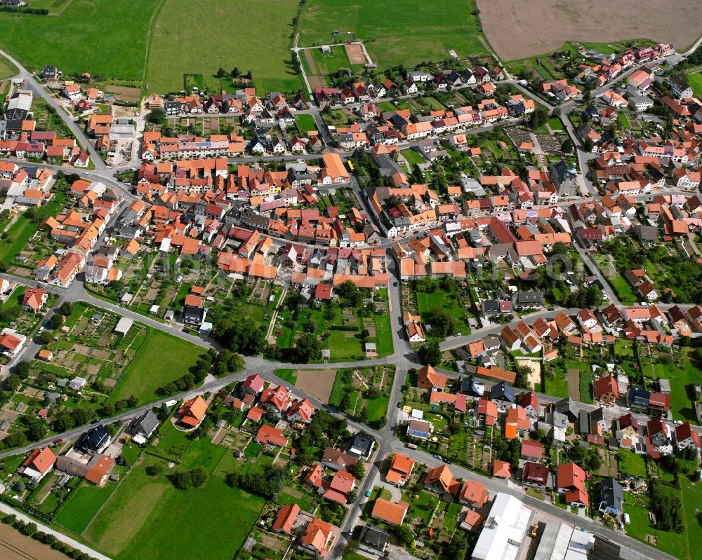 Aerial image Struth - The city center in the downtown area in Struth in the state Thuringia, Germany