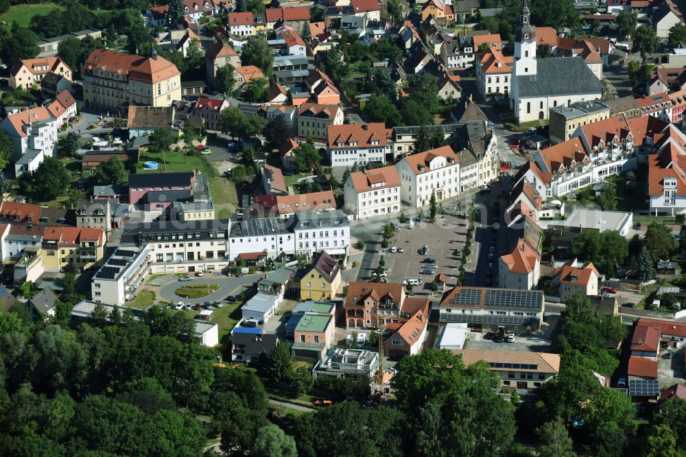 Taucha from the bird's eye view: The city center in the downtown area in Taucha in the state Saxony, Germany