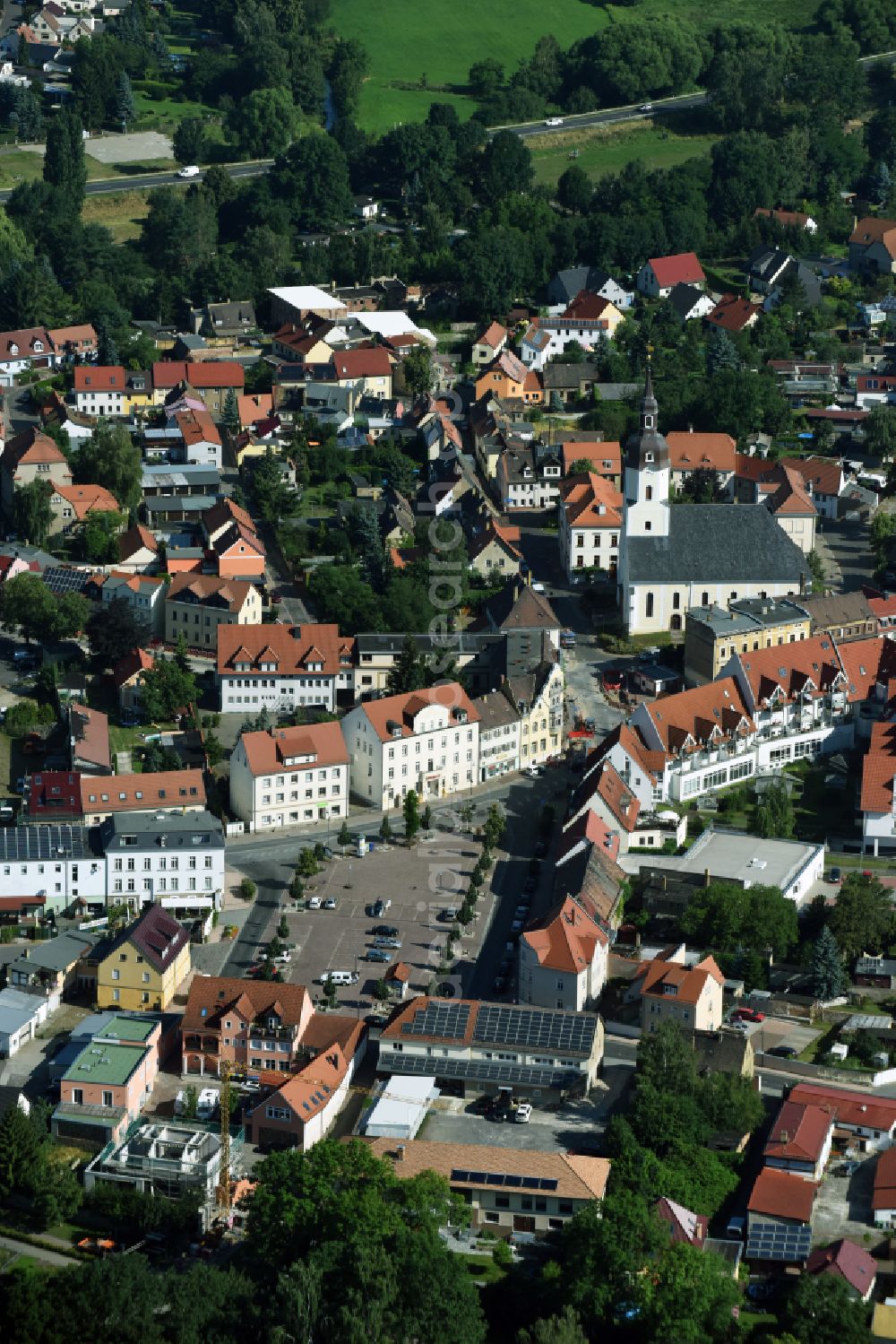 Aerial photograph Taucha - The city center in the downtown area in Taucha in the state Saxony, Germany