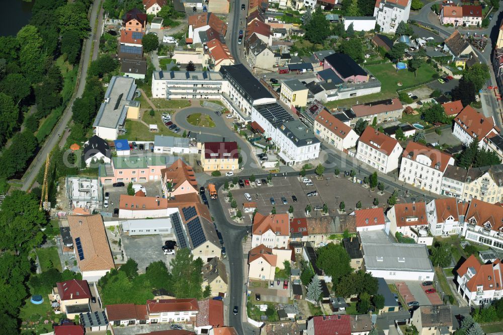 Taucha from above - The city center in the downtown area in Taucha in the state Saxony, Germany