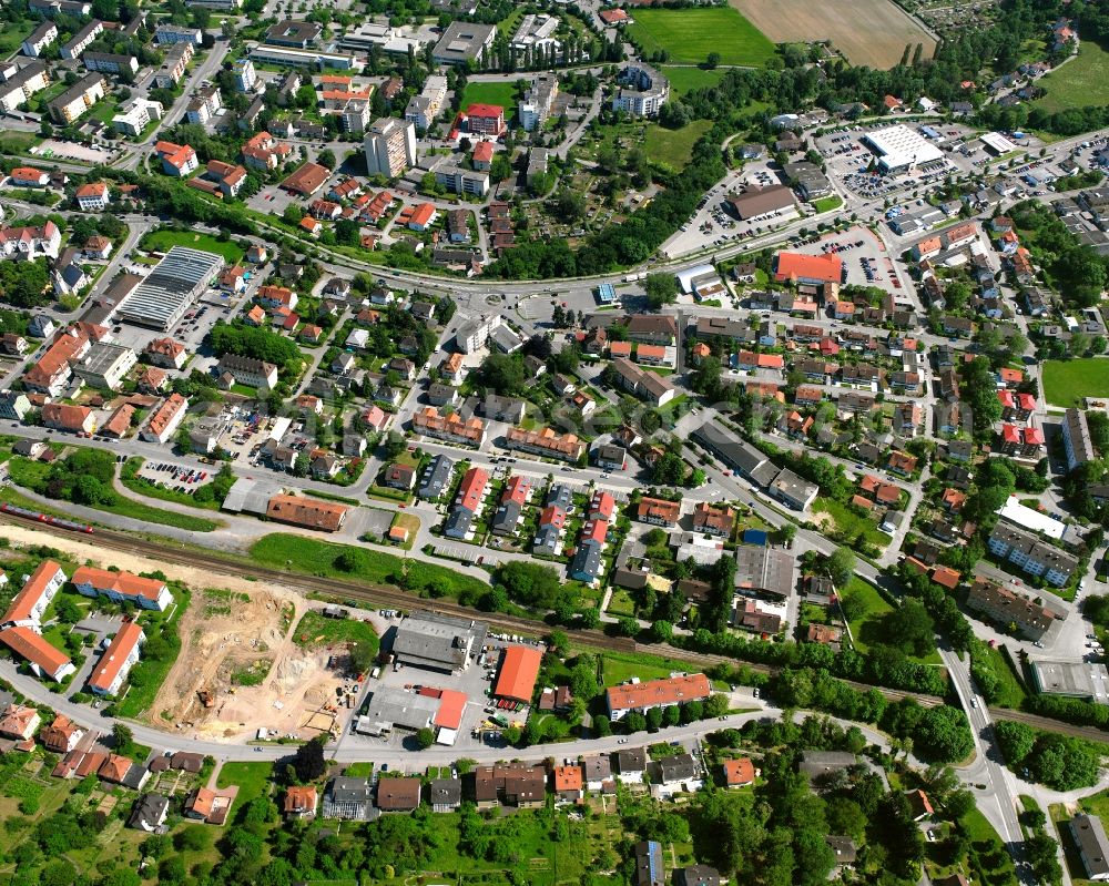 Aerial image Tiengen - The city center in the downtown area in Tiengen in the state Baden-Wuerttemberg, Germany