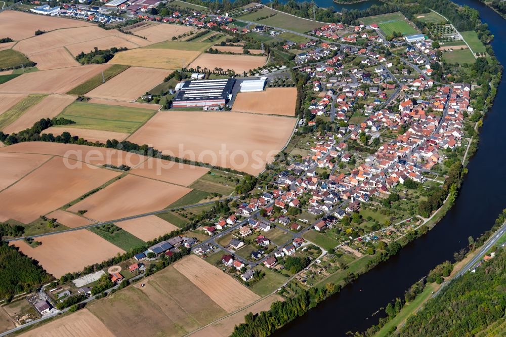 Aerial image Trennfeld - The city center in the downtown area in Trennfeld in the state Bavaria, Germany