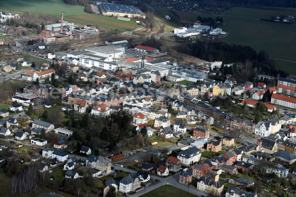 Aerial photograph Treuen - The city center in the downtown area in Treuen in the state Saxony, Germany