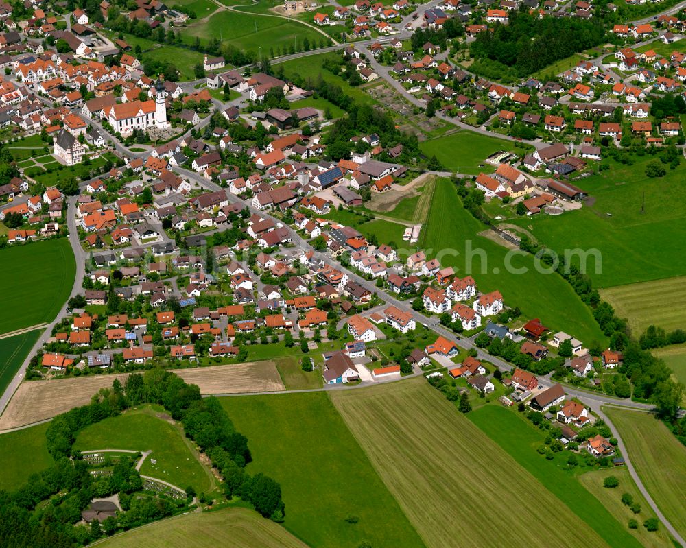 Aerial image Ummendorf - The city center in the downtown area in Ummendorf in the state Baden-Wuerttemberg, Germany