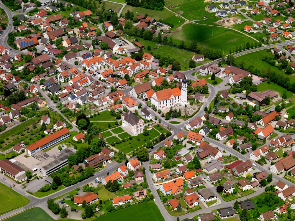 Ummendorf from the bird's eye view: The city center in the downtown area in Ummendorf in the state Baden-Wuerttemberg, Germany