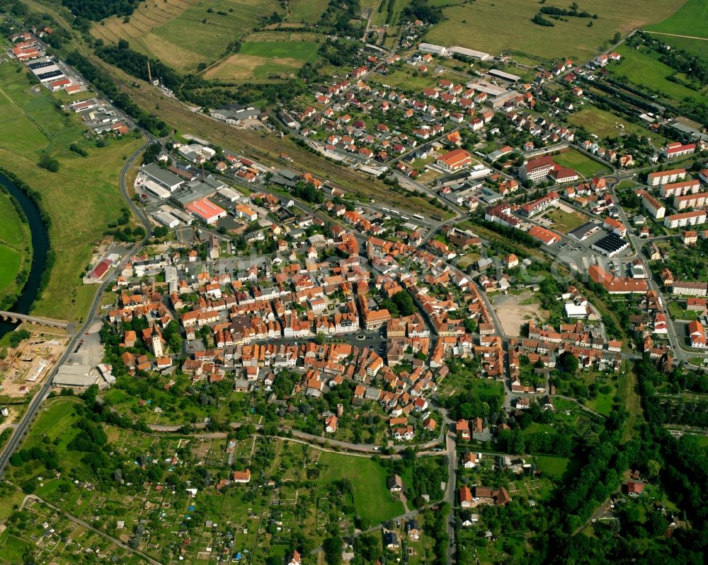 Vacha from the bird's eye view: The city center in the downtown area in Vacha in the state Thuringia, Germany