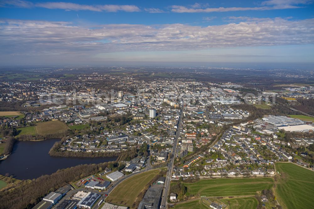 Aerial photograph Velbert - The city center in the downtown area in Velbert at Ruhrgebiet in the state North Rhine-Westphalia, Germany