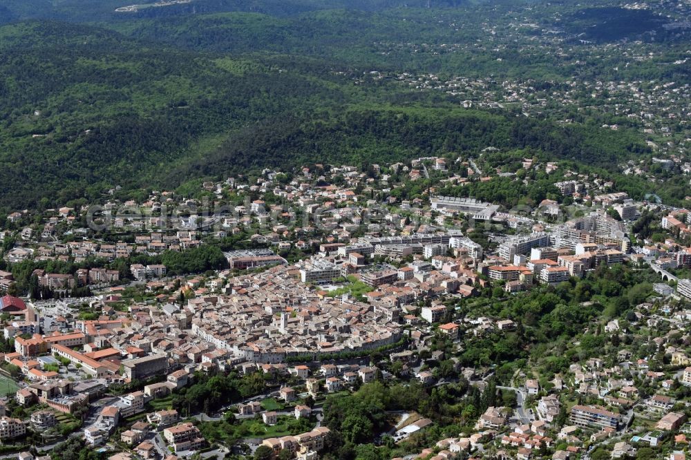 Vence from above - The city center in the downtown are in Vence in Provence-Alpes-Cote d'Azur, France