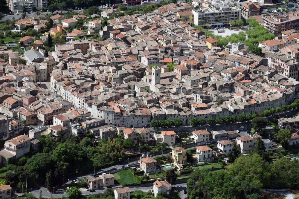 Aerial image Vence - The city center in the downtown are in Vence in Provence-Alpes-Cote d'Azur, France