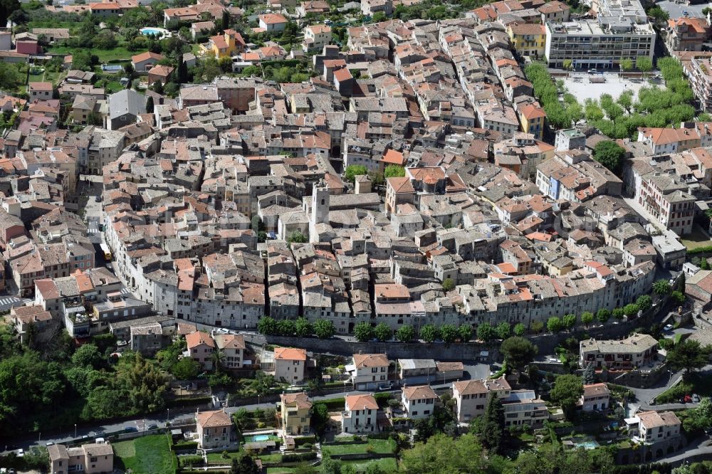 Aerial image Vence - The city center in the downtown are in Vence in Provence-Alpes-Cote d'Azur, France