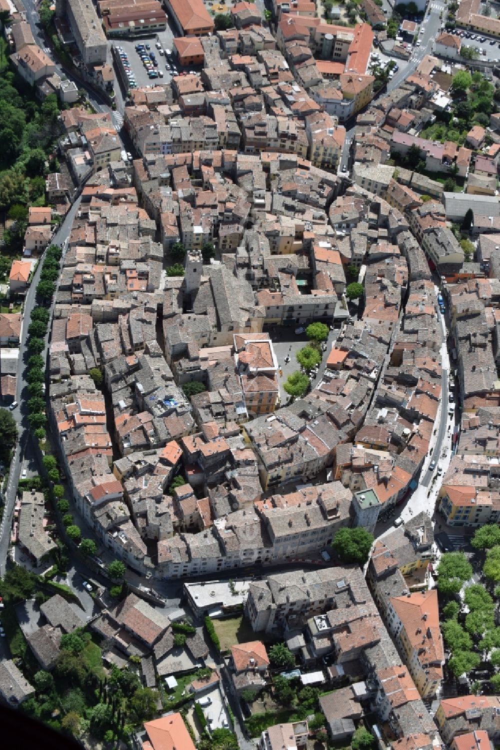 Vence from above - The city center in the downtown are in Vence in Provence-Alpes-Cote d'Azur, France