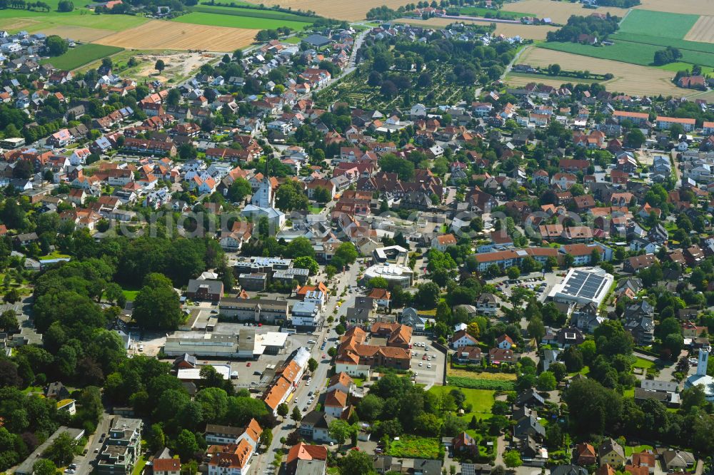 Aerial photograph Versmold - The city center in the downtown area in Versmold in the state North Rhine-Westphalia, Germany