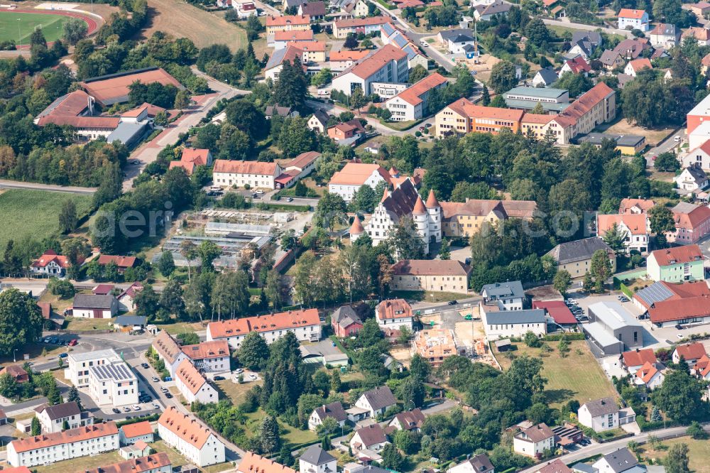 Vohenstrauß from above - The city center in the downtown area in Vohenstrauss in the state Bavaria, Germany