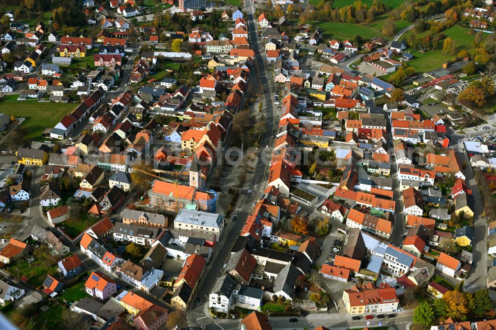 Aerial photograph Vohenstrauß - The city center in the downtown area in Vohenstrauss in the state Bavaria, Germany