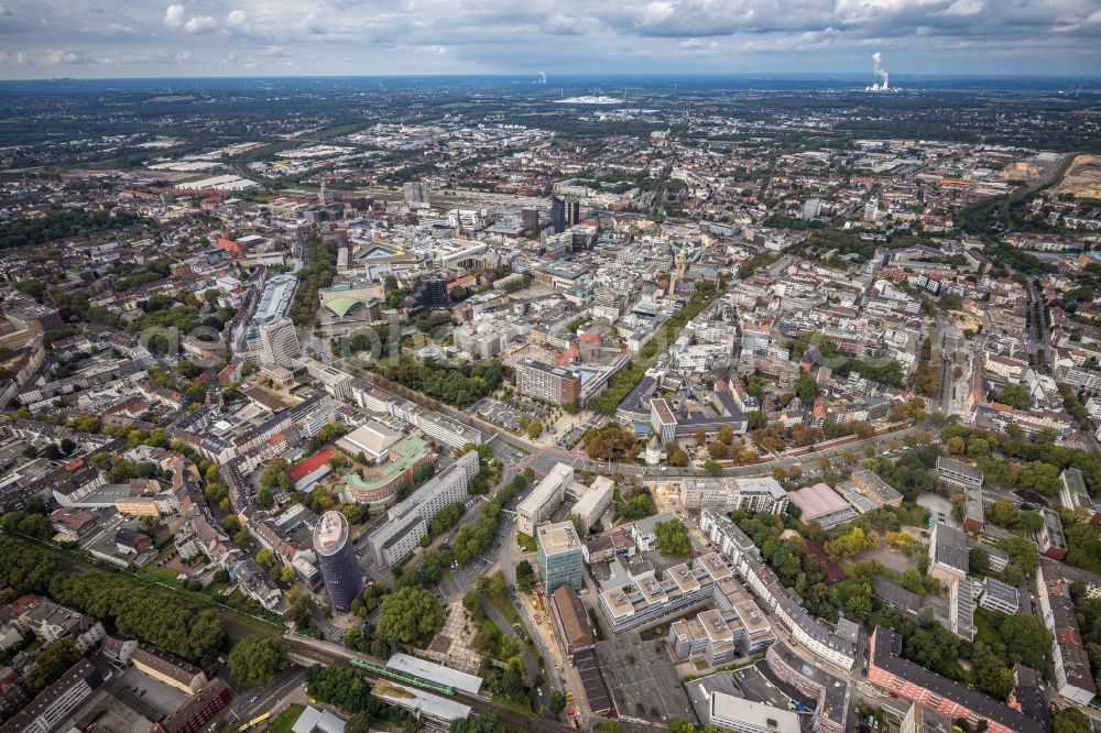 Aerial photograph Dortmund - The city center in the downtown area on Wallring in Dortmund at Ruhrgebiet in the state North Rhine-Westphalia, Germany