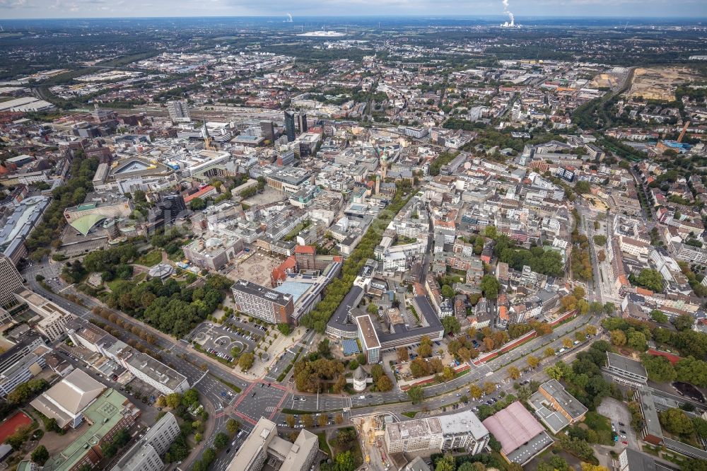 Aerial image Dortmund - The city center in the downtown area on Wallring in Dortmund at Ruhrgebiet in the state North Rhine-Westphalia, Germany