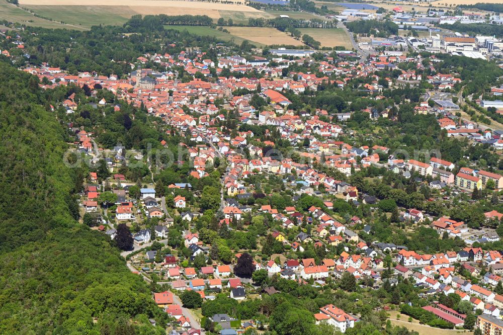 Aerial image Waltershausen - The city center in the downtown area in Waltershausen in the state Thuringia, Germany