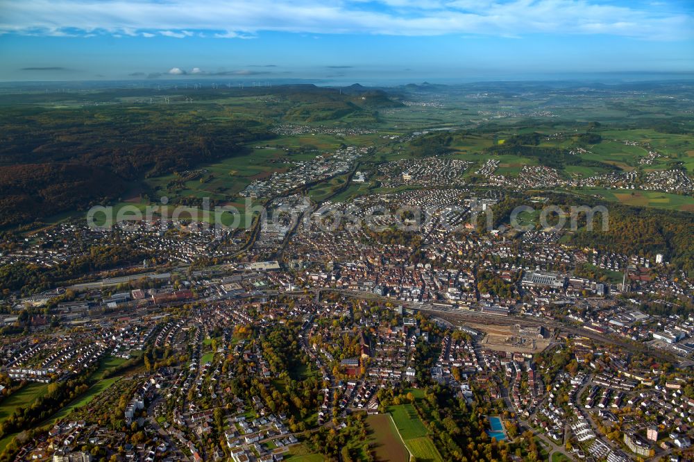 Aerial photograph Wasseralfingen - The city center in the downtown area in Wasseralfingen in the state Baden-Wuerttemberg, Germany