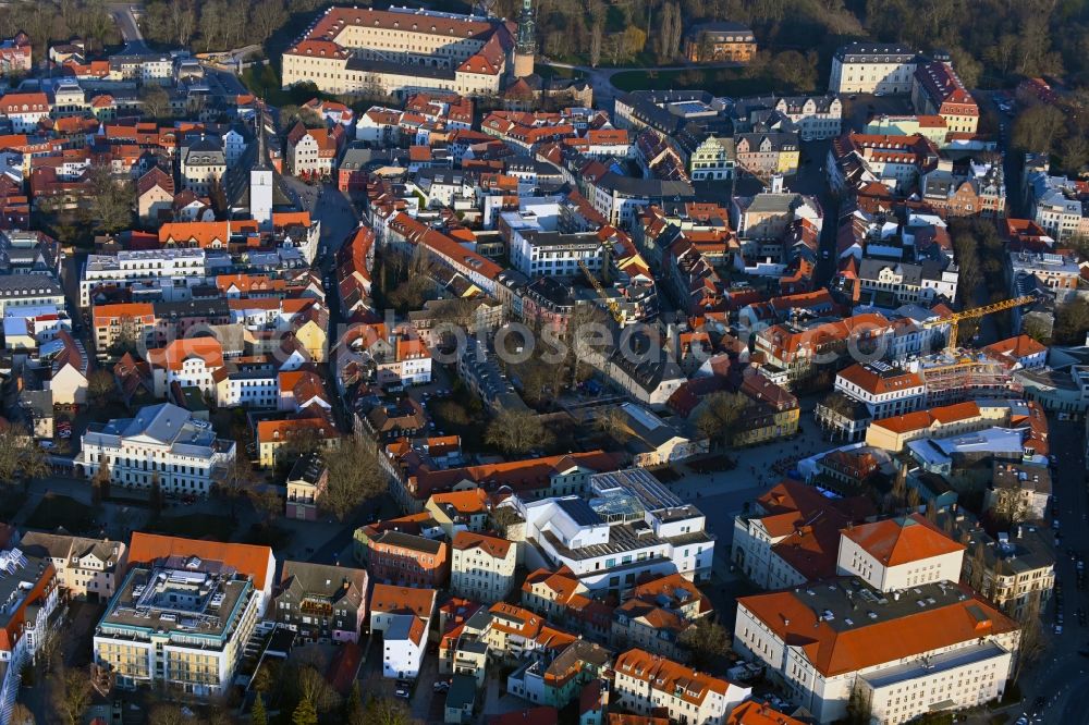 Aerial image Weimar - The city center in the downtown area in Weimar in the state Thuringia, Germany