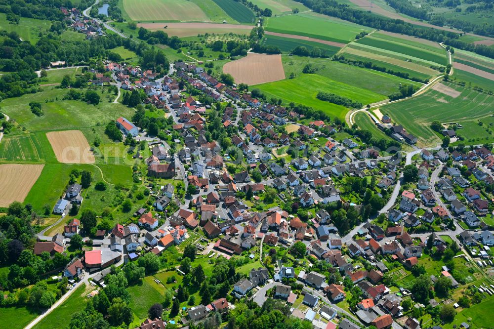 Aerial photograph Wenighösbach - The city center in the downtown area in Wenighösbach in the state Bavaria, Germany