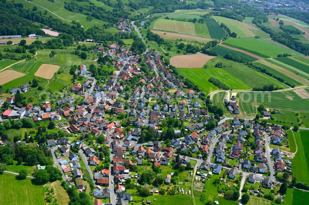 Wenighösbach from the bird's eye view: The city center in the downtown area in Wenighösbach in the state Bavaria, Germany