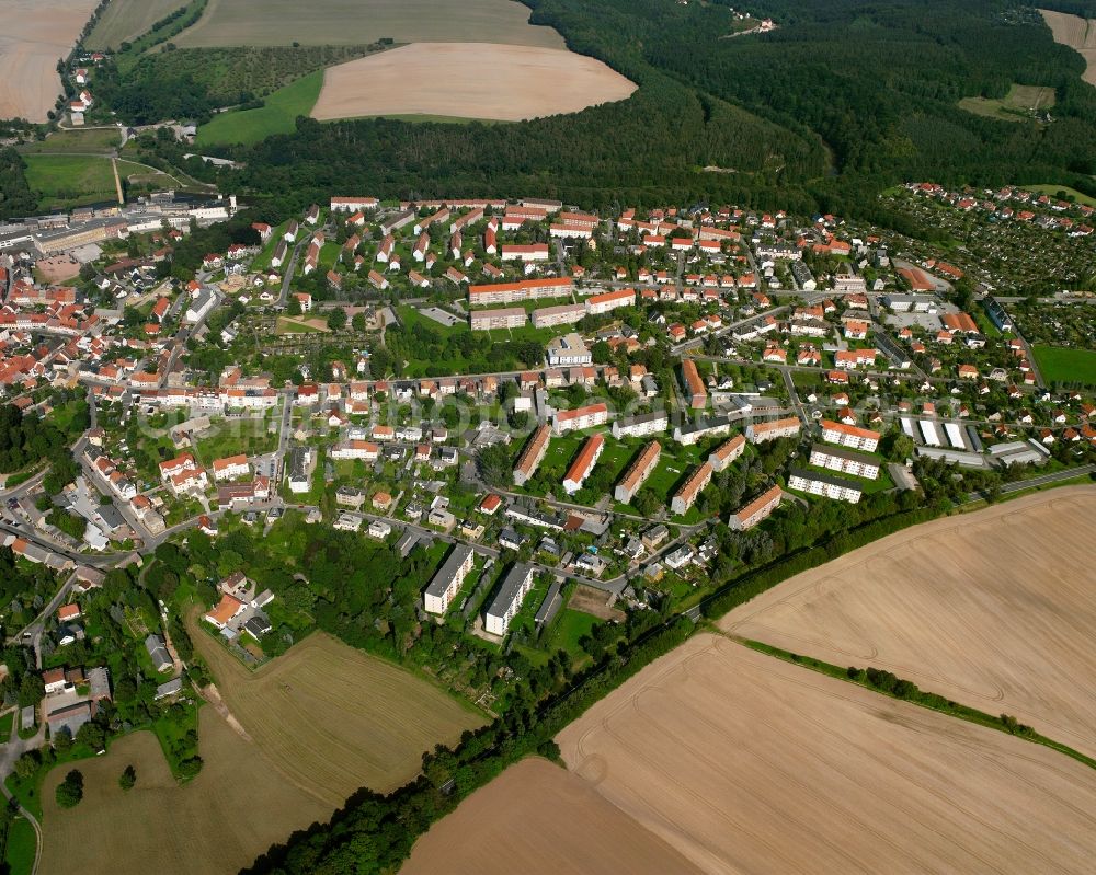 Wernsdorf from the bird's eye view: The city center in the downtown area in Wernsdorf in the state Saxony, Germany