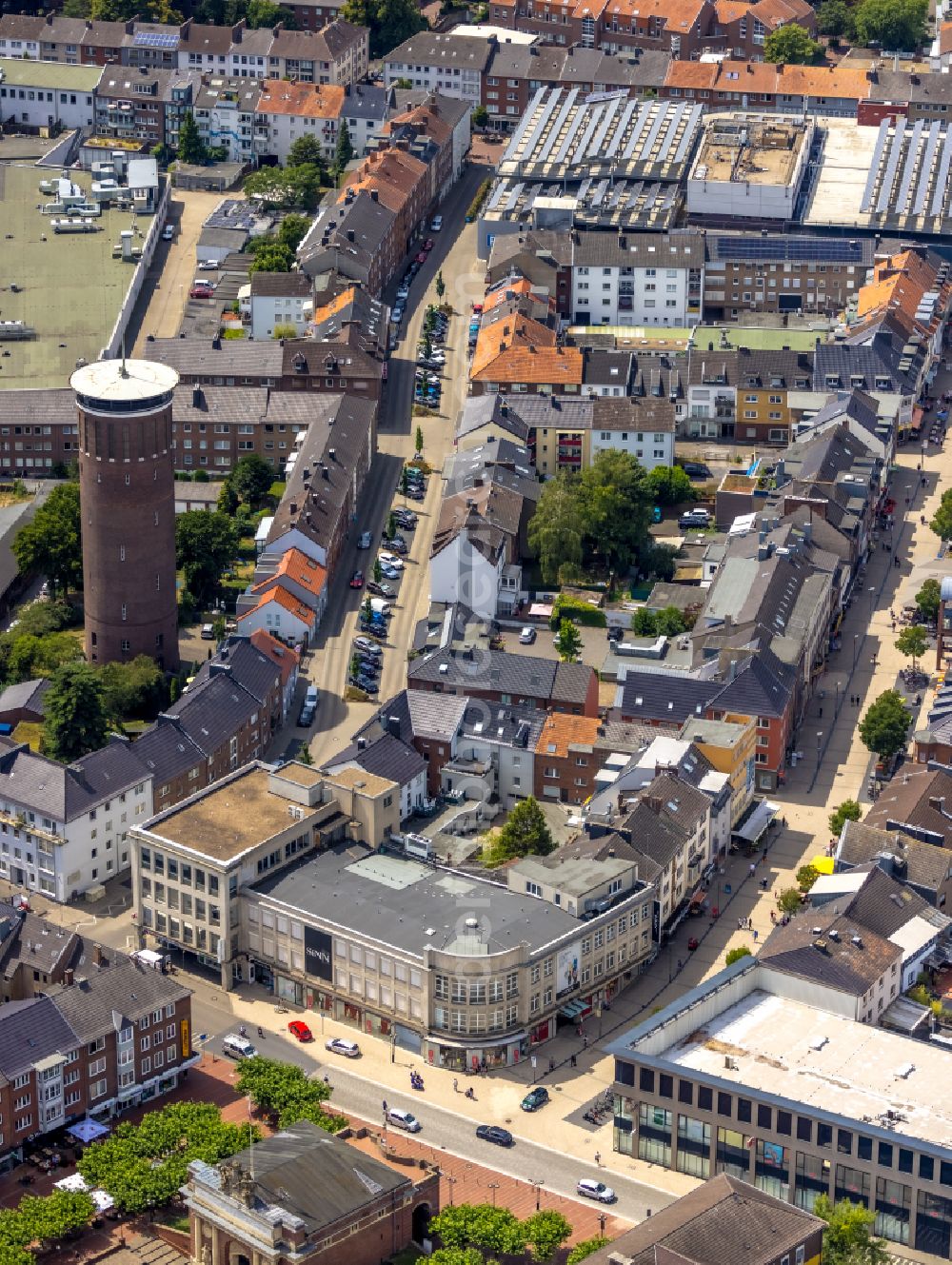 Aerial photograph Wesel - The city center in the downtown area in Wesel at Ruhrgebiet in the state North Rhine-Westphalia, Germany