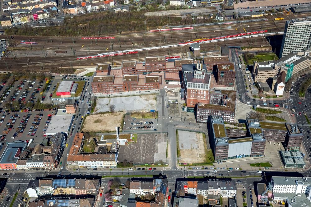 Dortmund from the bird's eye view: The city center in the downtown area on Westentor in the district Westpark in Dortmund in the state North Rhine-Westphalia