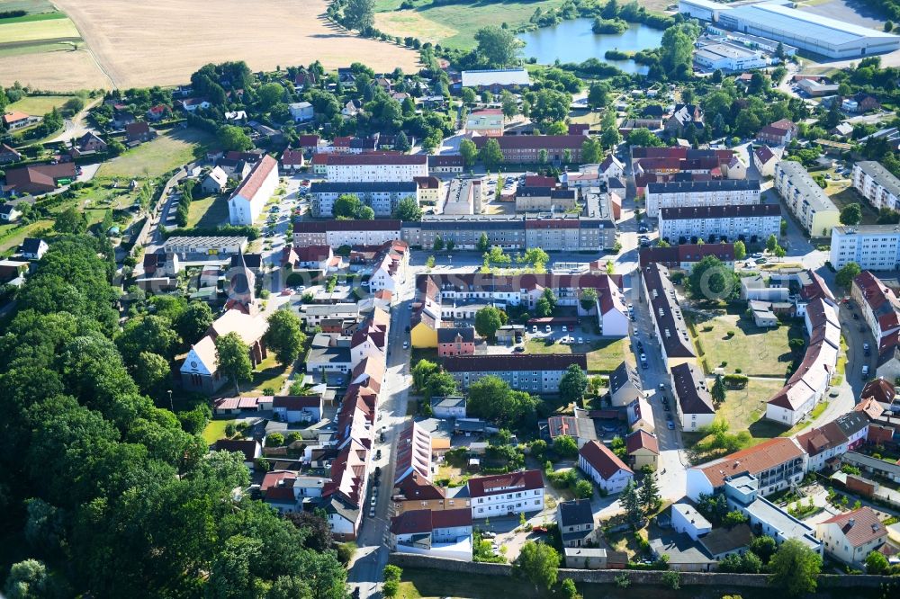 Woldegk from the bird's eye view: The city center in the downtown area in Woldegk in the state Mecklenburg - Western Pomerania, Germany