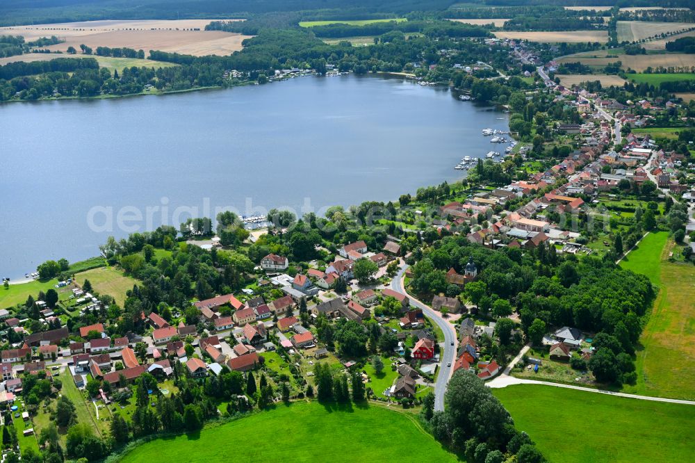 Aerial image Wusterwitz - The city center in the downtown area in Wusterwitz in the state Brandenburg, Germany