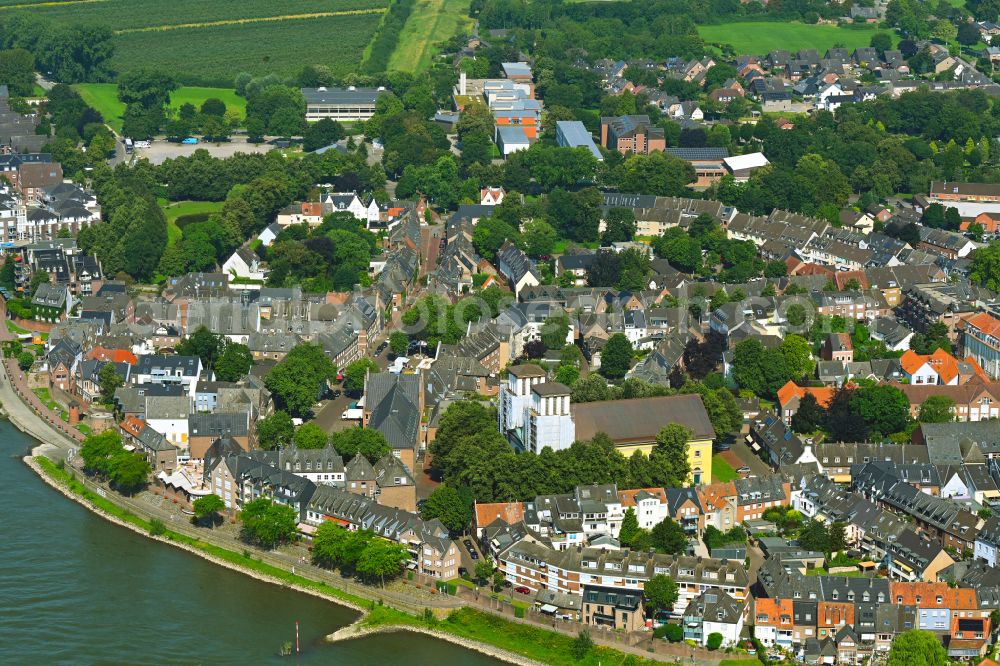 Aerial image Xanten - The city center in the downtown area in Xanten in the state North Rhine-Westphalia, Germany