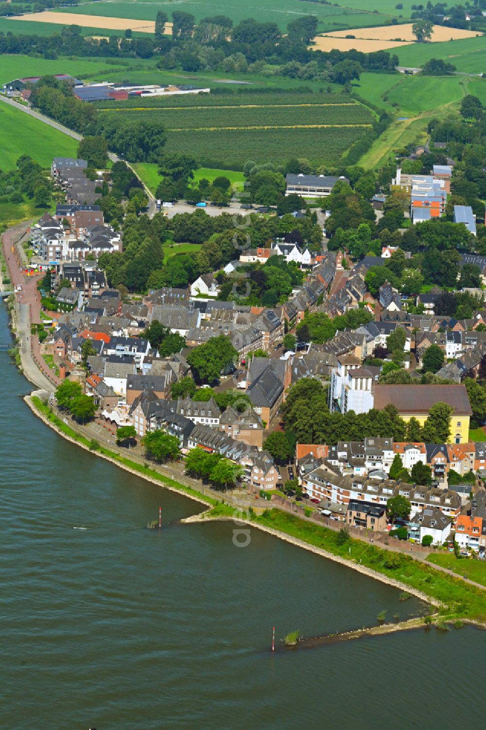 Aerial photograph Xanten - The city center in the downtown area in Xanten in the state North Rhine-Westphalia, Germany