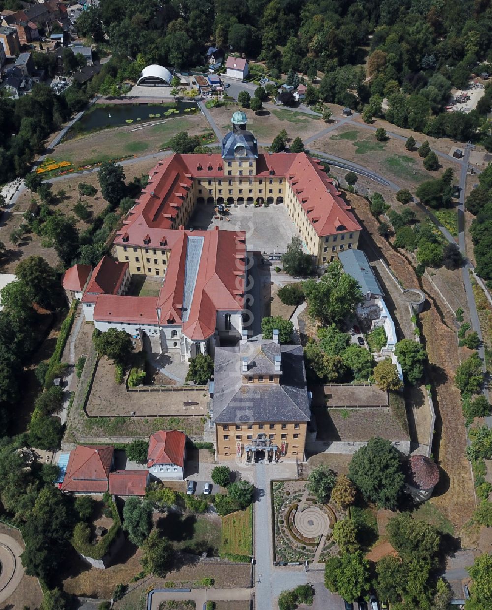 Zeitz from the bird's eye view: The city center in the downtown area in Zeitz in the state Saxony-Anhalt, Germany