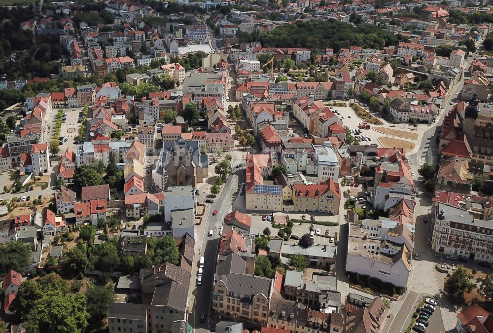 Aerial image Zeitz - The city center in the downtown area in Zeitz in the state Saxony-Anhalt, Germany