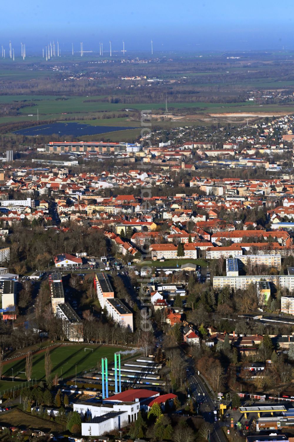 Zeitz from the bird's eye view: The city center in the downtown area in Zeitz in the state Saxony-Anhalt, Germany