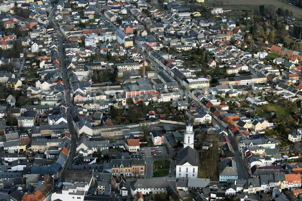 Zeulenroda-Triebes from above - The city center in the downtown are in Zeulenroda-Triebes in the state Thuringia