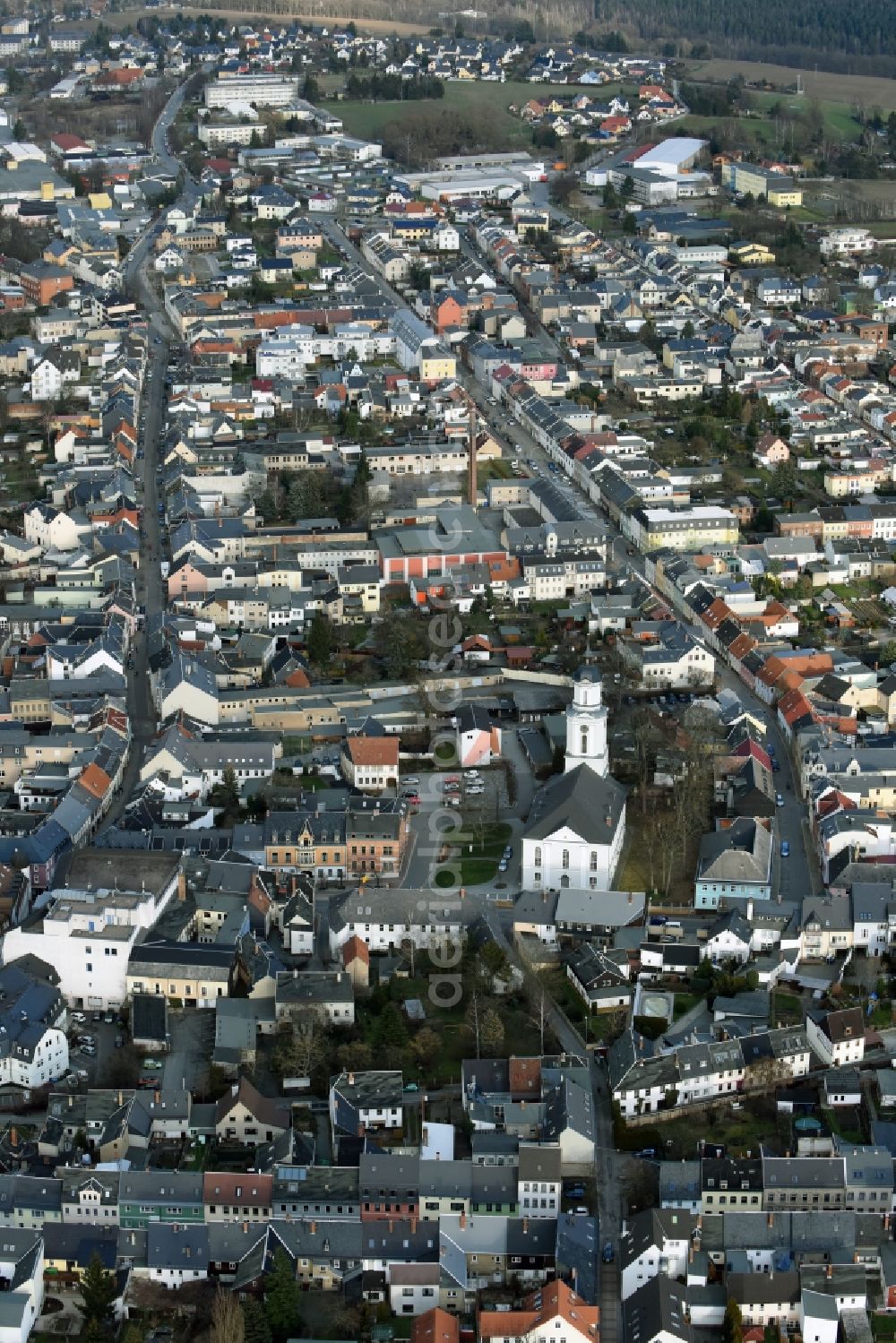 Zeulenroda-Triebes from the bird's eye view: The city center in the downtown are in Zeulenroda-Triebes in the state Thuringia