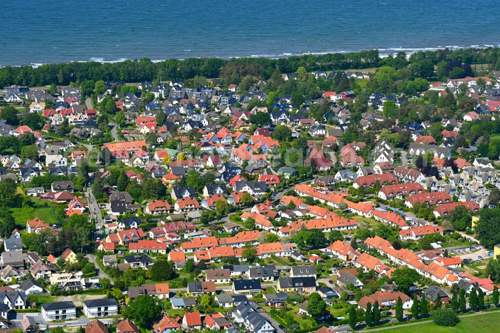Zingst from above - The city center in the downtown area in Zingst at the baltic sea coast in the state Mecklenburg - Western Pomerania, Germany