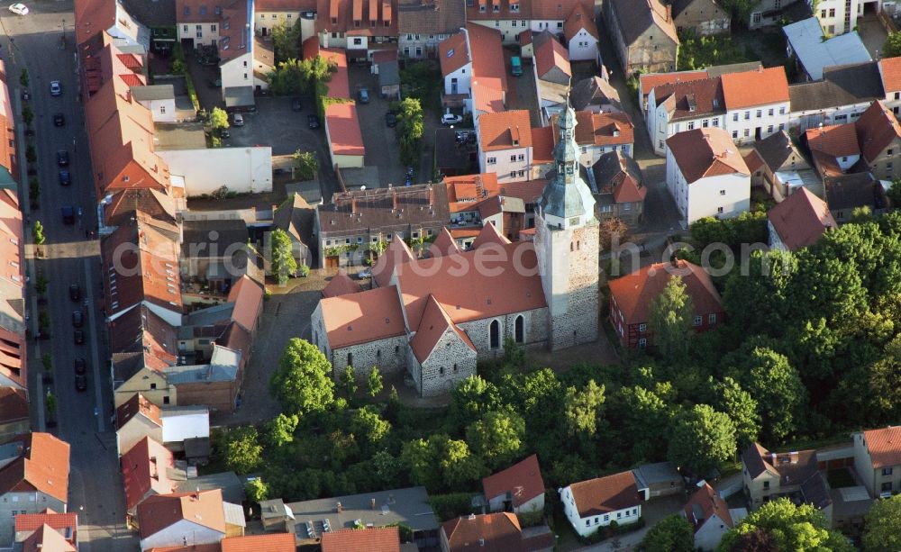 Belzig from above - City center the town of Bad Belzig in Brandenburg