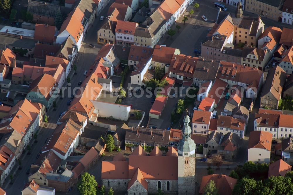 Belzig from the bird's eye view: City center the town of Bad Belzig in Brandenburg