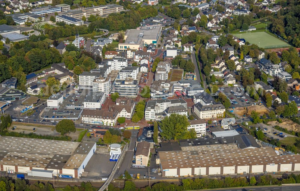 Aerial photograph Kreuztal - The city center in the downtown area in Kreuztal in the state North Rhine-Westphalia, Germany