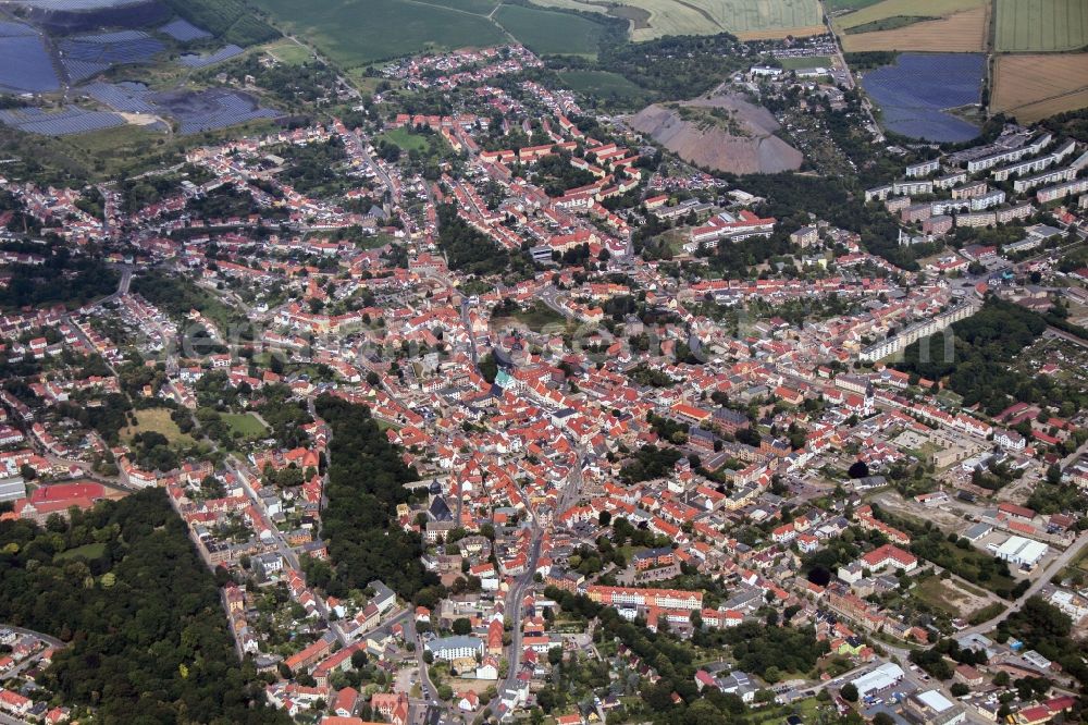 Eisleben from above - City center Eisleben in Saxony-Anhalt