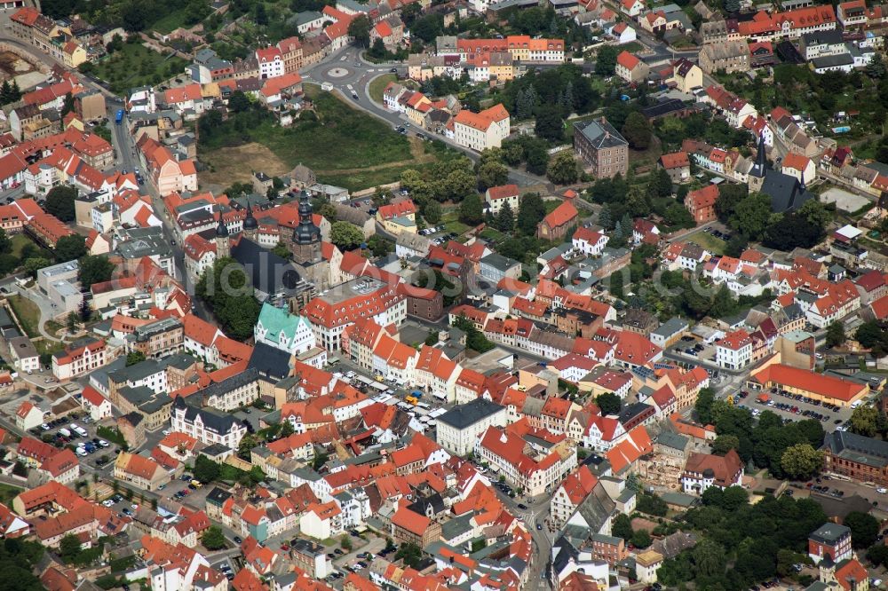 Eisleben from the bird's eye view: City center Eisleben in Saxony-Anhalt