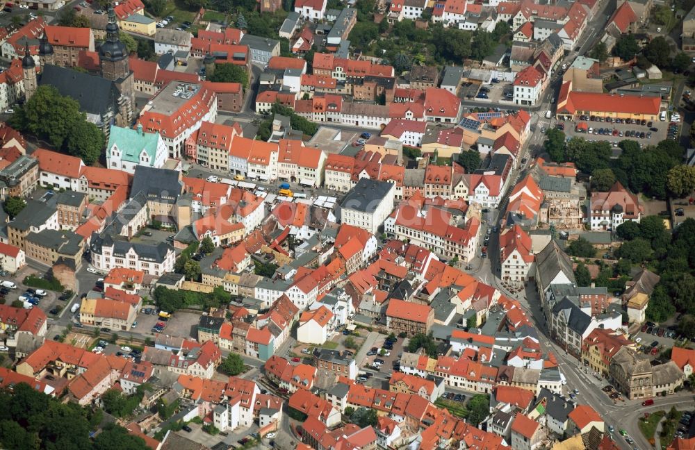 Eisleben from above - City center Eisleben in Saxony-Anhalt