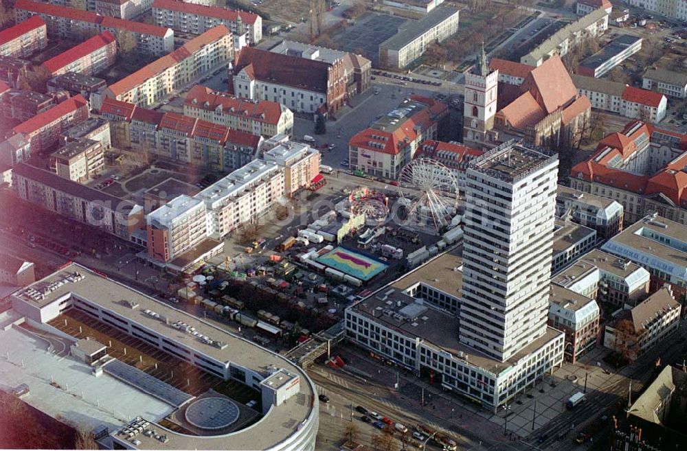 Frankfurt-Oder from above - 18.12.2003 Stadtzentrum, Marktplatz in Frankfurt-Oder