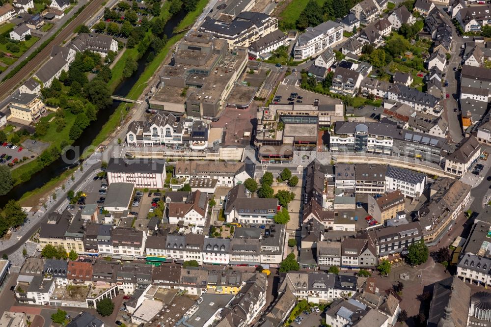 Meschede from above - View of the city core of Meschede in the state North Rhine-Westphalia